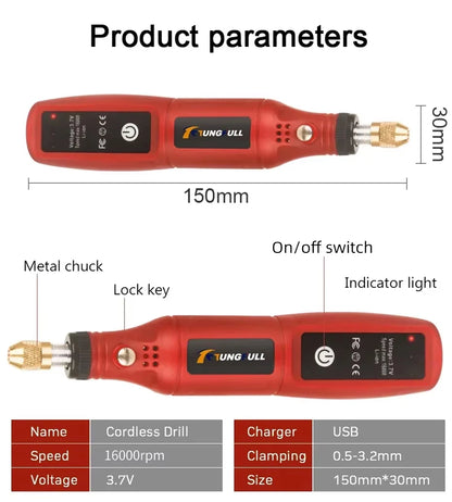 USB Rechargeable Cordless Engraving Pen Wireless Rotary Tool Portable Handheld Precision Engraver for Jewelry Glass DIY Craft