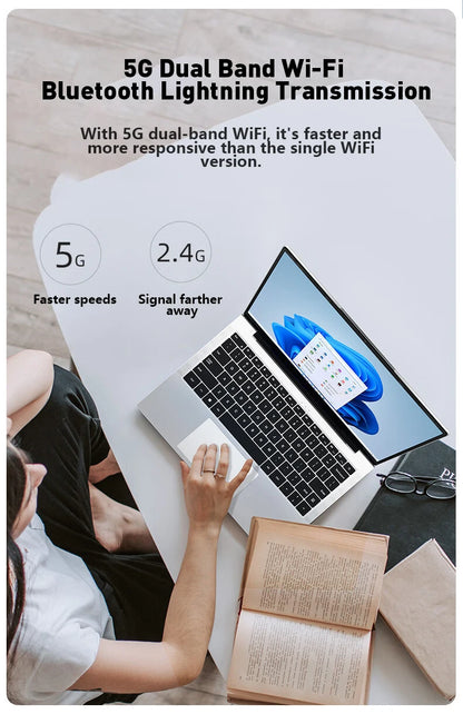 LENO 14.1"Laptop  Windows 11 16GB RAM 2TB SSD Intel N3700 Ultra Slim Notebook Gamer 1920*1080  Display Office Study Computer PC