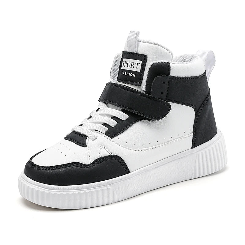 autumn boys sneaker high top children shoes luxury leather basketball shoes kids PU tennis sports shoes for boy size 28-39