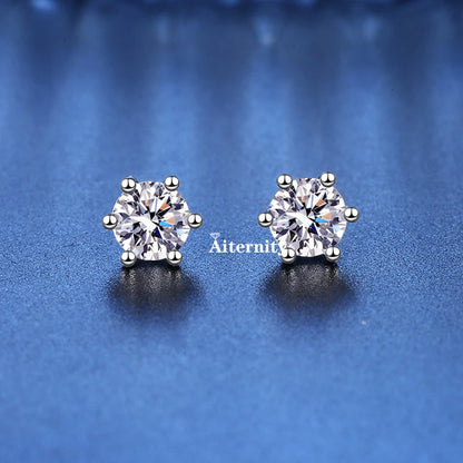 18K Plating Earrings S925 Sterling Silver D Color VVS1 Zircon Earring Stud for Women As Shinning As Diamond Wedding  Jewelry