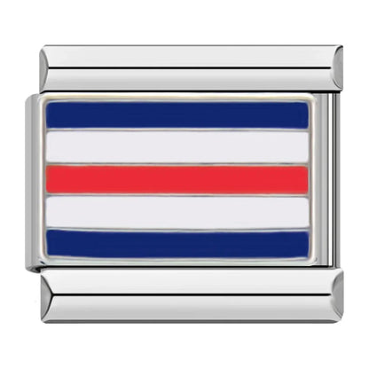 Hapiship Fashion Navy Ship International Maritime Signal Code Nautical Flag Charm Links Fit 9mm Stainless Steel Bracelet DJ391