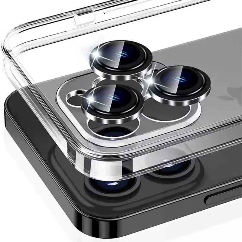 2-3Pcs Blue Colour Metal Lens Ring For IPhone 17 16 15 14 Pro Max Camera Protector Covers For IPhone 13 Pro Max Full Cover Glass