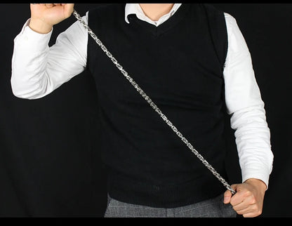 EDC Self Defense Whip Titanium Steel Necklace Fashion Chain Waist Dragon Head Pendants Bracelets Boy Gadgets For Men Cool Gifts