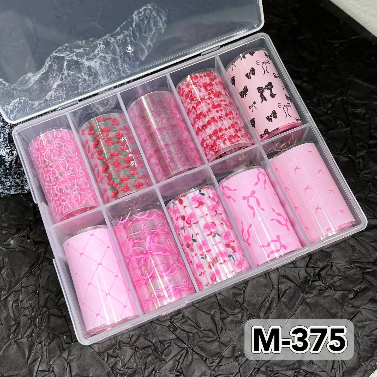 10 Rolls New Design Fresh Nail Foils for Transfer Paper Sticker Plaid Sliders Denim Nails Wraps DIY Bowknot Nail Art Decorations