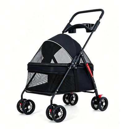 Multi Function Pet Stroller Foldable Push Pull Trolley Carrier Handbag for Cats Small Dogs Outdoor Travel Daily Use 펫 유모차