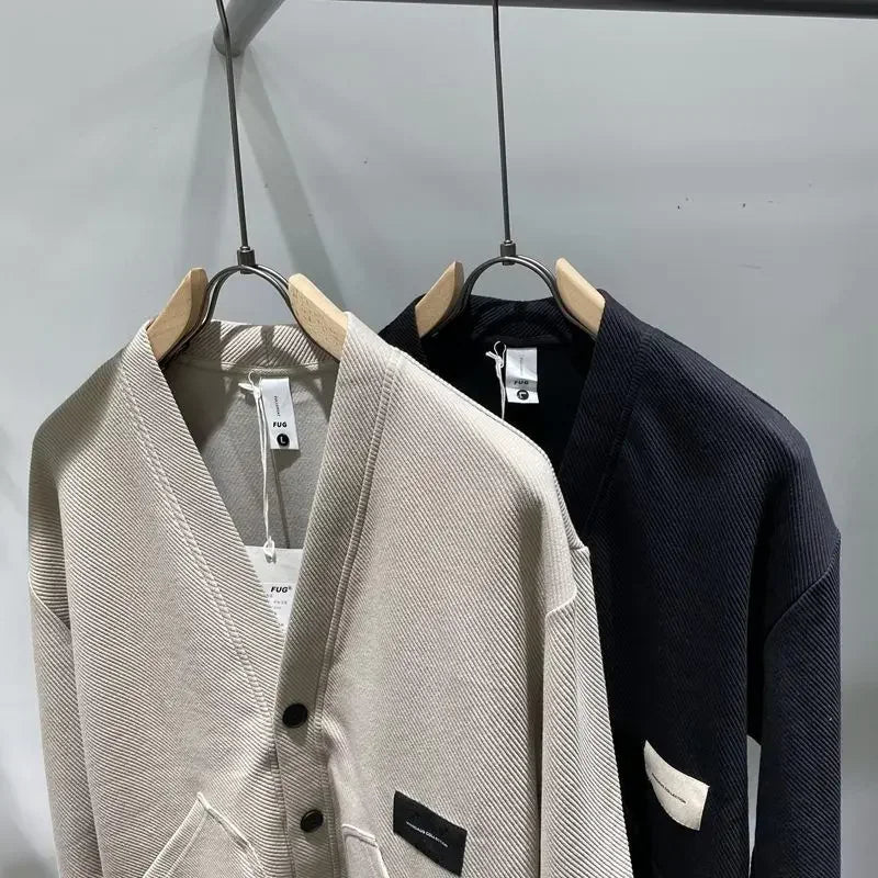 Men's Clothing Icon V Neck Cardigan Knit Sweater Male with Pockets Jumpers Tops Best Selling Products 2025 New in Knitwears A X