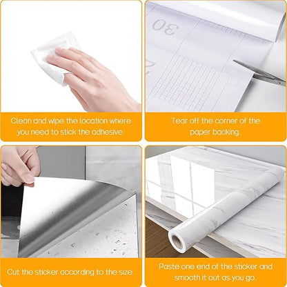 Kitchen Pearlescent Film Waterproof Wallpaper PVC Room DIY Self-adhesive Wall Stickers Wardrobe Kitchen Furniture Wall Stickers