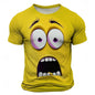 Summer New 3D Printed Funny Face T-shirt Fashionable Men's Holiday Short-sleeved Casual O-neck Loose T-shirt Streetwear