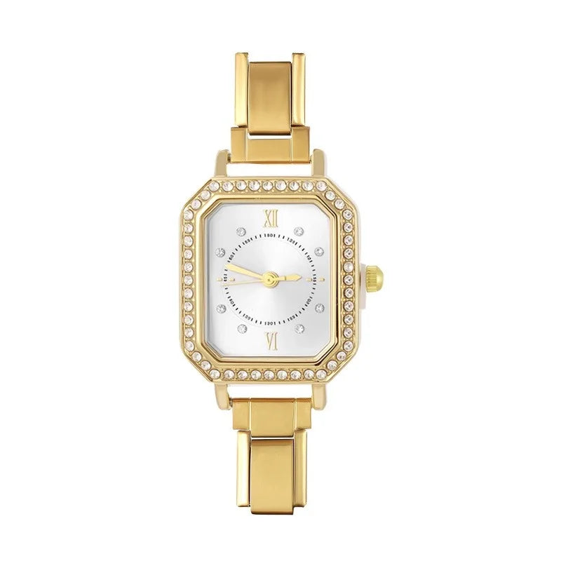 Fashion Colorful Dial Square Stainless Steel Women Watch Head Fit 9mm Bracelet For Party Friend Wife Birthday Jewelry Gifts