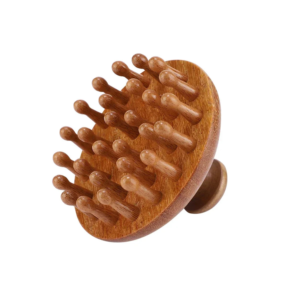 Wooden Scalp Massager Head Massager Brush Manual Scalp Scrubber Body Massage Tool for Woman Men Wet Dry Hair Brush Scalps Care