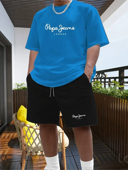 Men's Two-piece Sportswear Short Sleeved T-shirt and Pants Set Running and Fitness Sportswear 2026 Summer Big Discount