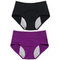 2pcs Women's Physiological Briefs Girl Menstrual Panties Ladies Period Leak Proof Panty Mid Waist Ice Silk Underwear