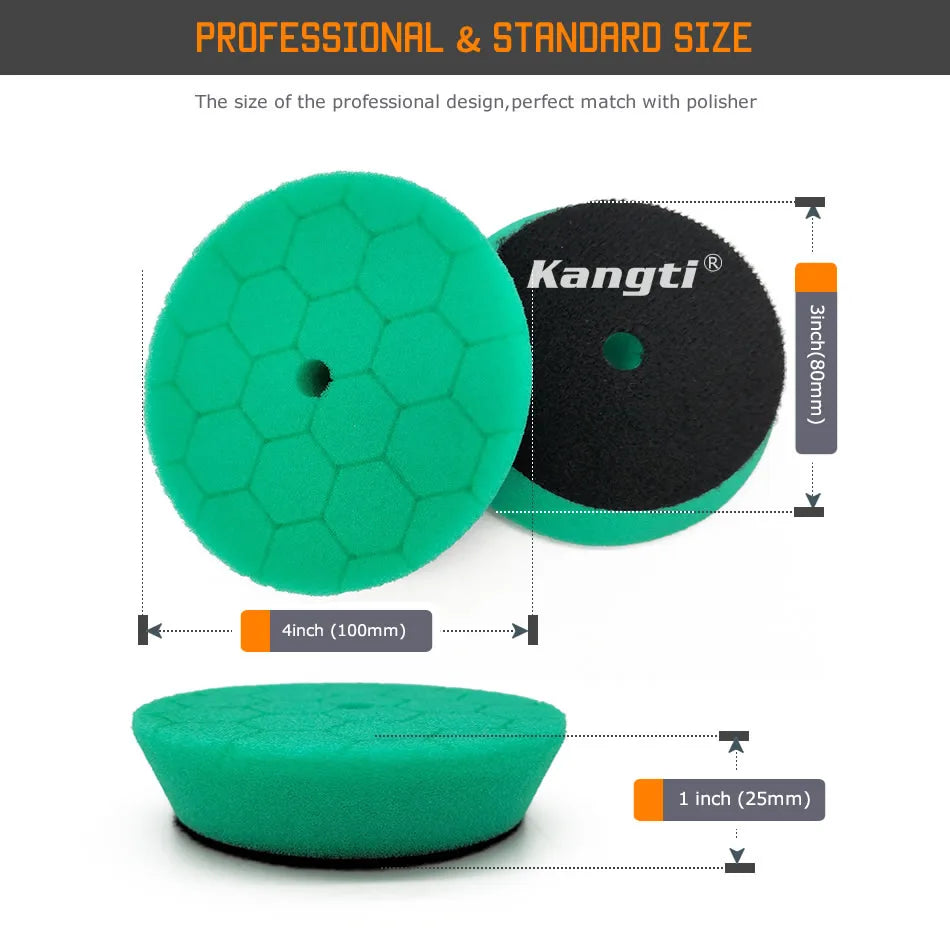 Kangti 5/6 inch Car Polishing Pad Kit Set Self-Adhesive Buffing Waxing Sponge Wool Wheel Polishing Pad For Car Polisher Drill