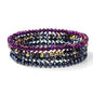 4Pcs/set Shinning Crystal Beads Elastic Bracelet Bohemian Faceted Colorful Crystal Glass Beaded Bracelet Bangles Set For Women