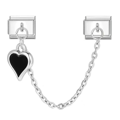 Tassel Chain Butterfly Flowers Star Moon Heart Zircon Italian Charm Links Fit 9mm Bracelet Stainless Steel DIY Jewelry Making