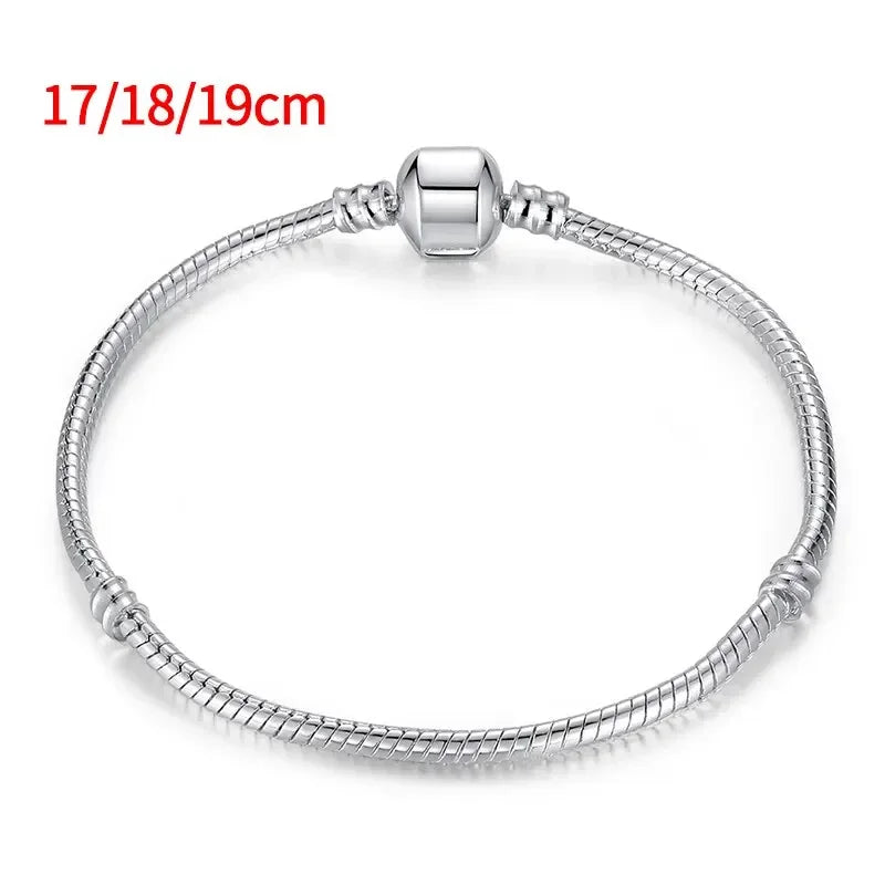 Handmade Original Fine Jewelry 925 Silver Charm Bracelet Soft Smooth Snake Bone Bracelets for Women