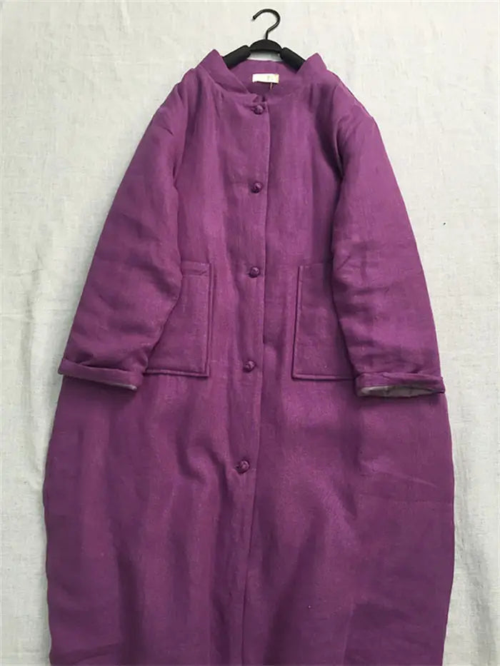 Ethnic Style Retro Single Breasted Cotton Robe Clothing Women's Spring And Autumn 2025 New Loose Versatile Quilted Coat K2709