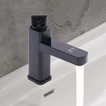 Black And White Washbasin Faucet, Bathroom Kitchen Single Pole Faucet With Digital Display Screen