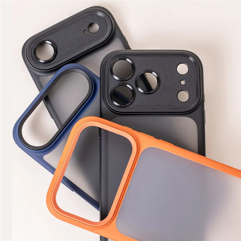 Active Touch Camera Button Matte Armor Case For iPhone 17 Air 16Pro 15 17Pro Max Translucent Hybrid Shockproof Hard Phone Cover
