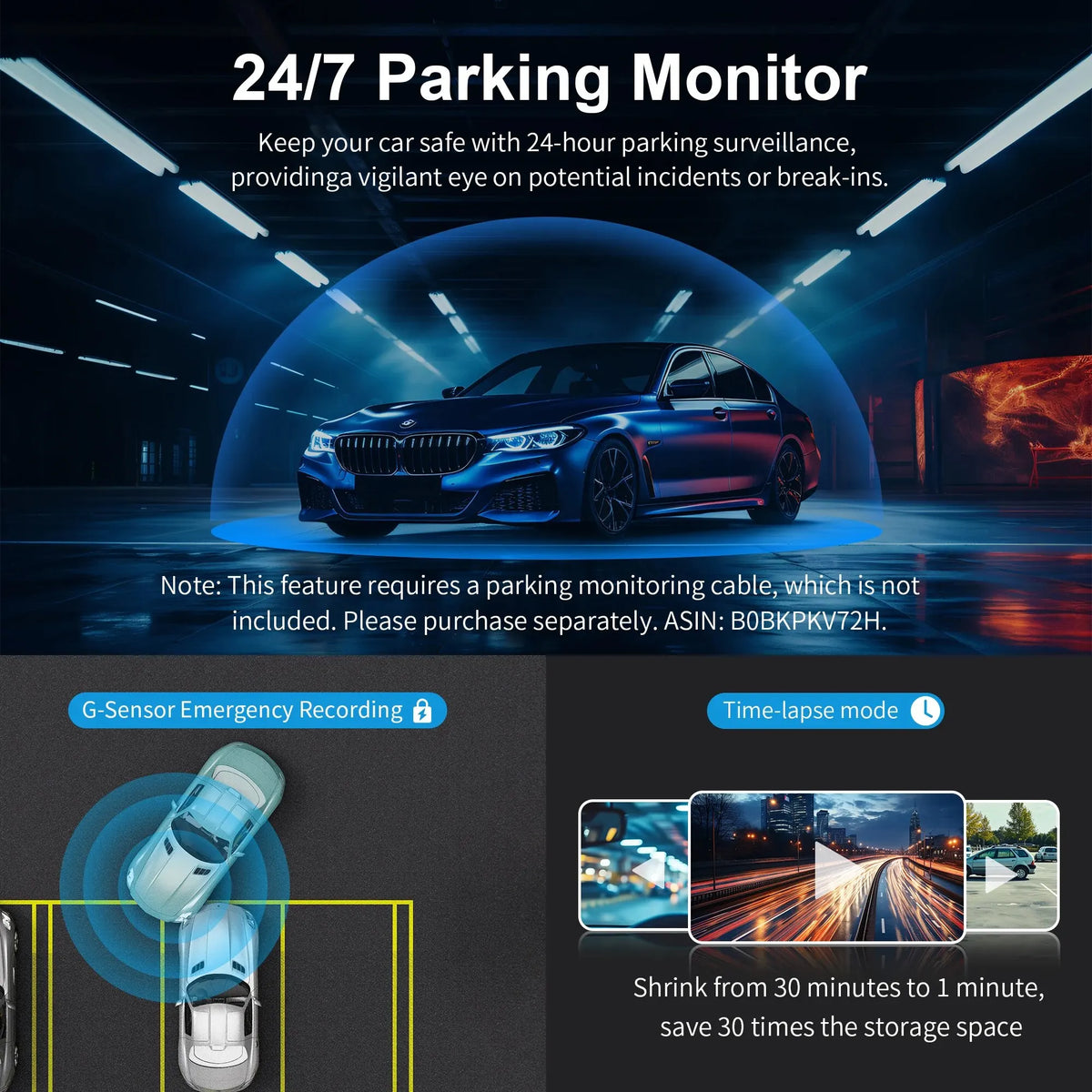 2K Dash Camera For Car DVR Dash Cam In The Car KAWA D5 Video Recorder Emergency Voice Control WiFi APP Monitor WDR Dashcam