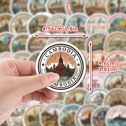 50 Pcs Cartoon Stamp Graffiti Stickers Waterproof Vinyl Decals for Laptop Phone Case Luggage Journal Gift