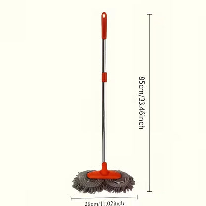Double Head 360° Rotating Car Wash Mop Long Handle Chenille Car Cleaning Brush Scratch-Free Microfiber Cleaning Tool for SUV Tru
