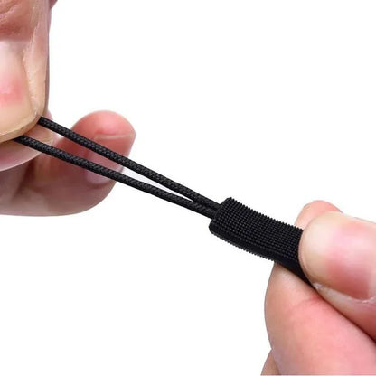 10 black plastic zipper puller, durable PVC zipper puller, suitable for bags, backpacks, clothes, suitcases, etc