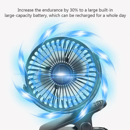 Clip Fan 3 Speed Electric fan USB Quiet Mini Home Office Desk Fans Air Cooler Outdoor Portable Cooling Clip on Fan for Strollers