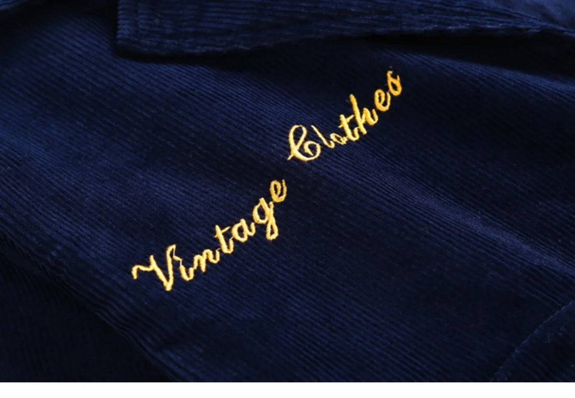 2026 Spring/Summer American Retro Workwear Long-Sleeved Farmer's Coop Jacket for Male Youth - High-end Trendy Corduroy Coat