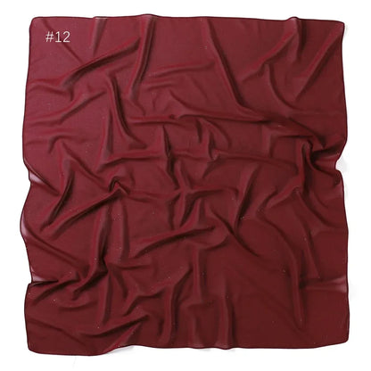 90*90cm Square Chiffon Hijab Scarf Women Solid Color Muslim Soft Head Scarf Islamic Shawls and Wraps Headband Musulman Scarves