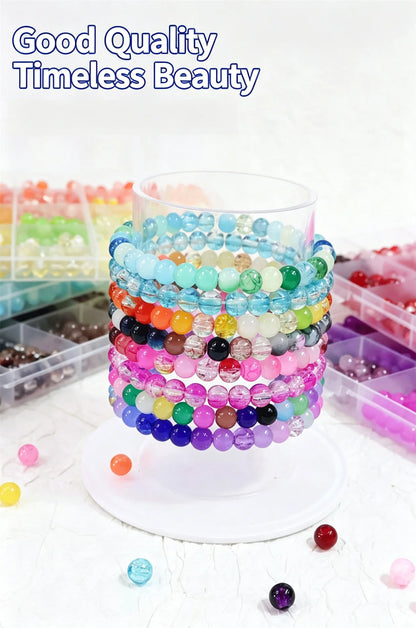 DIY Bracelet Making 6mm Glass Loose Beads Full Set Jewelry Accessories Beading Supplies for Handmade Ornament Creation