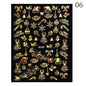 1PCS New Christmas Decorations 2023 New Year Nail Stickers Press on Nails Laser Snowflake Christmas Tree 3D Nail Decal