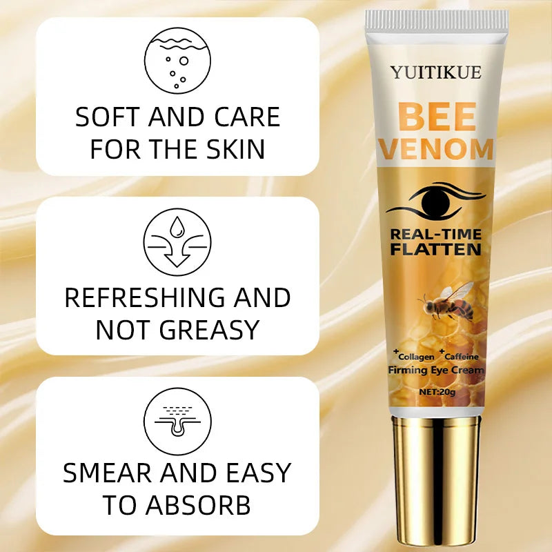 Instant Eye Tightening Cream by YUITKUE - Bee Venom, Collagen & Caffeine, Reduces Puffiness & Fine Lines, 20g