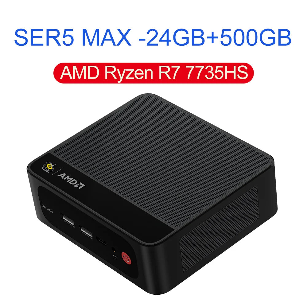 Beelink SER5 Max AMD Ryzen7 7735HS R3 3200U R5 5500U 5625U 16G RAM 500G SSDNVME Mini PC Suppor 4K Type-C Gaming Desktop Computer