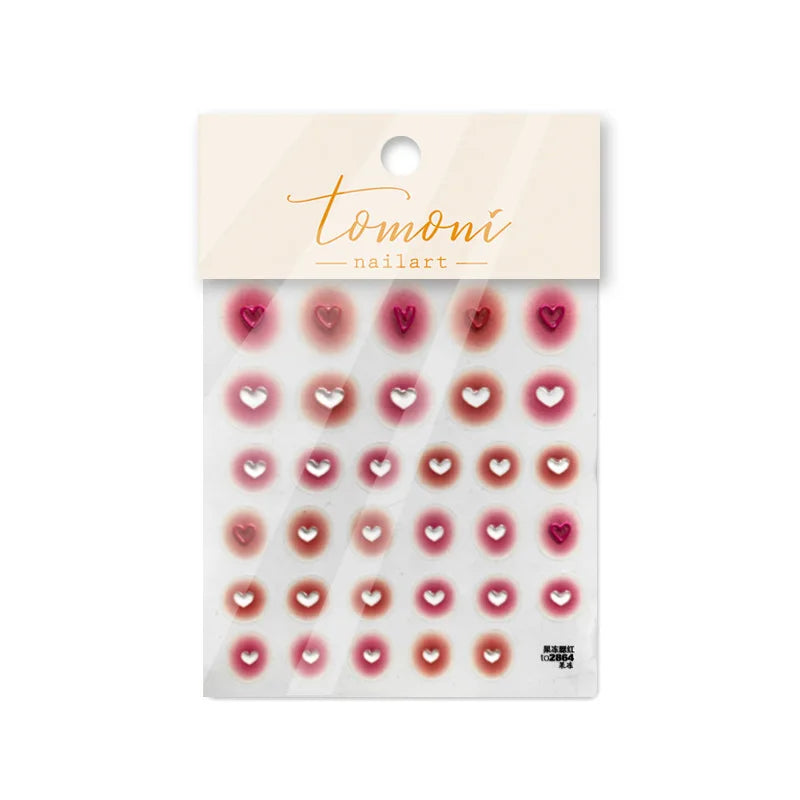 Line Flower Powder Blusher Love Heart High Quality Jelly Series Adhesive Nail Sticker Nail Art Decoration Decals Design T-2830