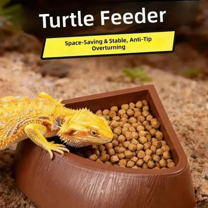 L9BE Reptiles Water Bowl Shallow Triangular Water Dish Terrarium Aquariums Decoratio