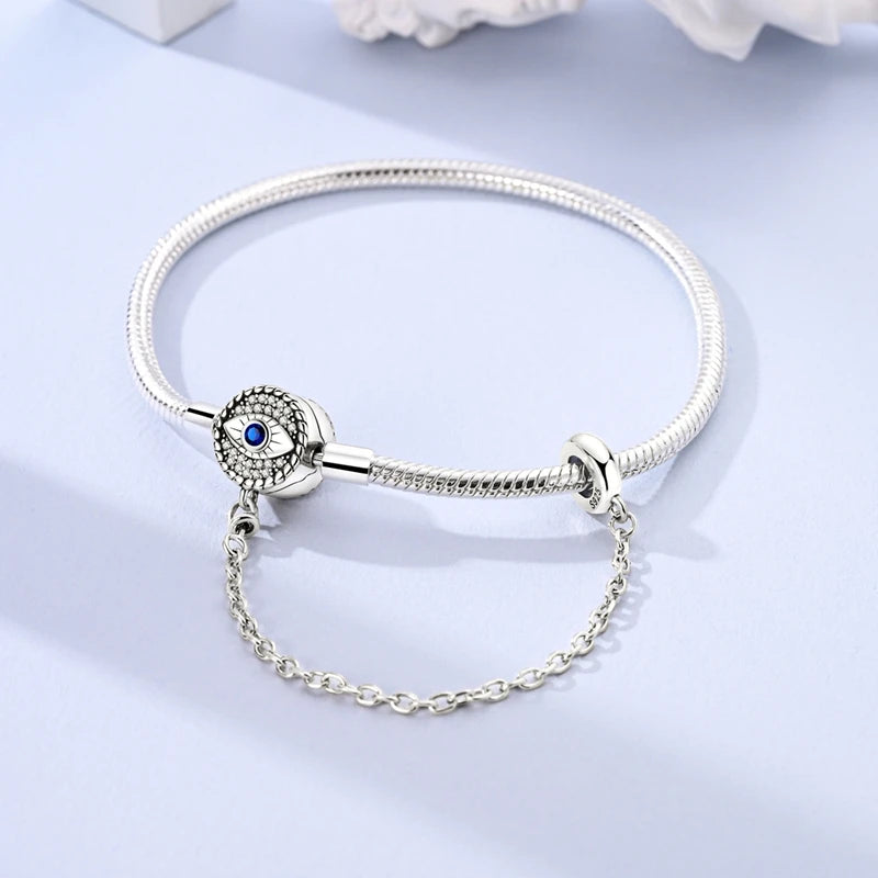 Original 925 Sterling Silver Bracelets 17-20CM Love Heart Flowers Butterfly Charms Beads Bracelet For Women Fashion Jewelry Gift