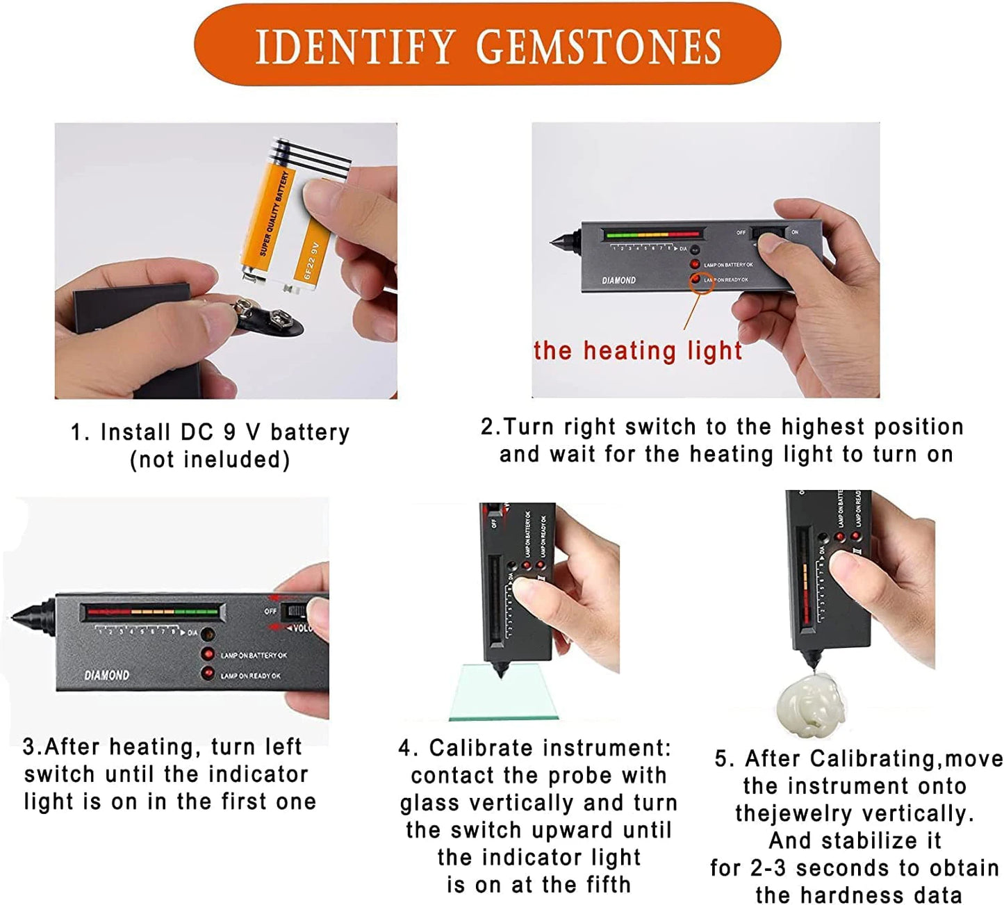 Diamond Tester High Accuracy Diamond Tester Pen Jewelry Diamond Tester Professional Diamond Selector Diamond Tester Kit