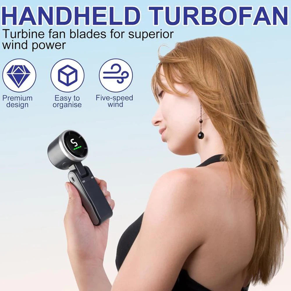 3-in-1 Fan, 5-speed, 3600mAh Rechargeable Lithium Battery, USB Charging, Travel Mini Fan