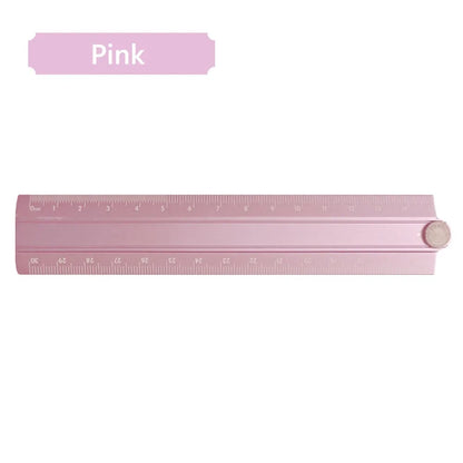 30cm Folding Ruler Drawing Measuirng Tool Aluminum Alloy Straight Ruler Multifunctional Metal Ruler School Office Supplies