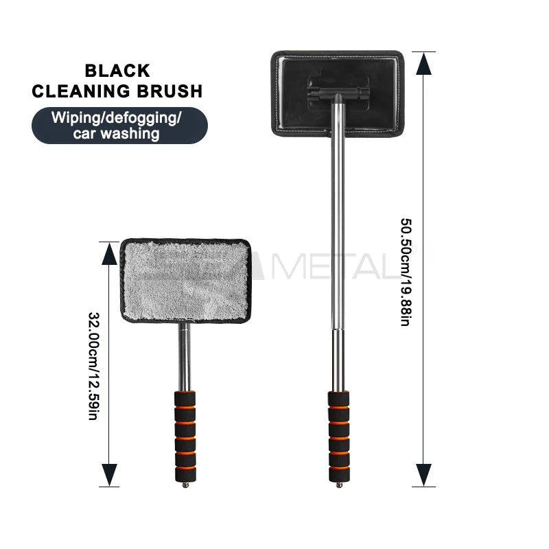 SEAMETAL Car Windshield Cleaning Brush Window Glass Clean Wiper Scalable Long Handle Scratch-Free Soft Wash Cloth Washing Tool