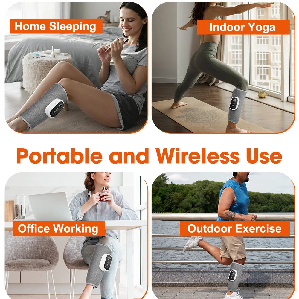 Eletric Air Pressure Calf Massager 3 Level Airbag Compression Wireless Massage Foot Leg Muscle Blood Circulation Relieve Fatigue