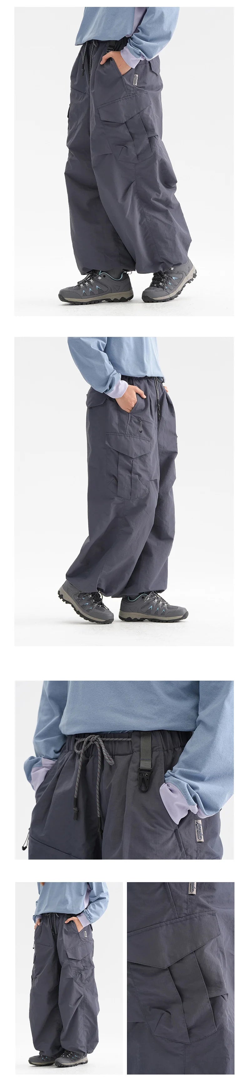Ultra Loose Lightweight Outdoor Functional Pants Men Women Waterproof Quick Dry Techwear Wide Leg Cargo Pant Track Trouser