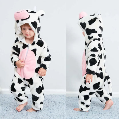 Baby Clothes Winter Pajamas Flannel Thermal Pijamas for Toddler Kids Boys Girls Squirrel Cow Onesies Infant Jumpsuit Pyjamas