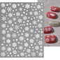 1sheet 3D White Snowflakes Nail Stickers for Christmas Winter Snow Flower Self-adhesive Nail Art Decals DIY Manicure Decorations