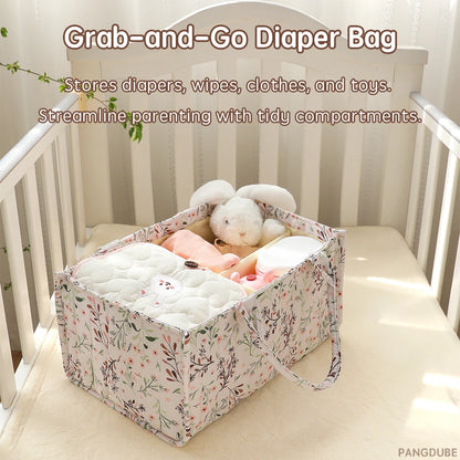 PANGDUBE Baby Diaper Organizer Bag Folding Portable Diaper Stackers & Caddies High Capacity Storage Bag for Baby Things