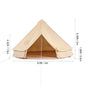 SucceBuy Canvas Bell Tent 4 Seasons 9.8ft Yurt Tent Canvas Tent for Camping with Stove Jack Breathable Tent Holds up to 4 People
