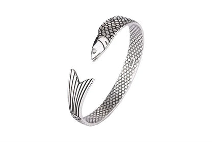 New Creative Fashion Personality Lucky Fortune Transfer Dragon Bracelets 925 Sterling Silver Jewelry Fish Bangles TYB110