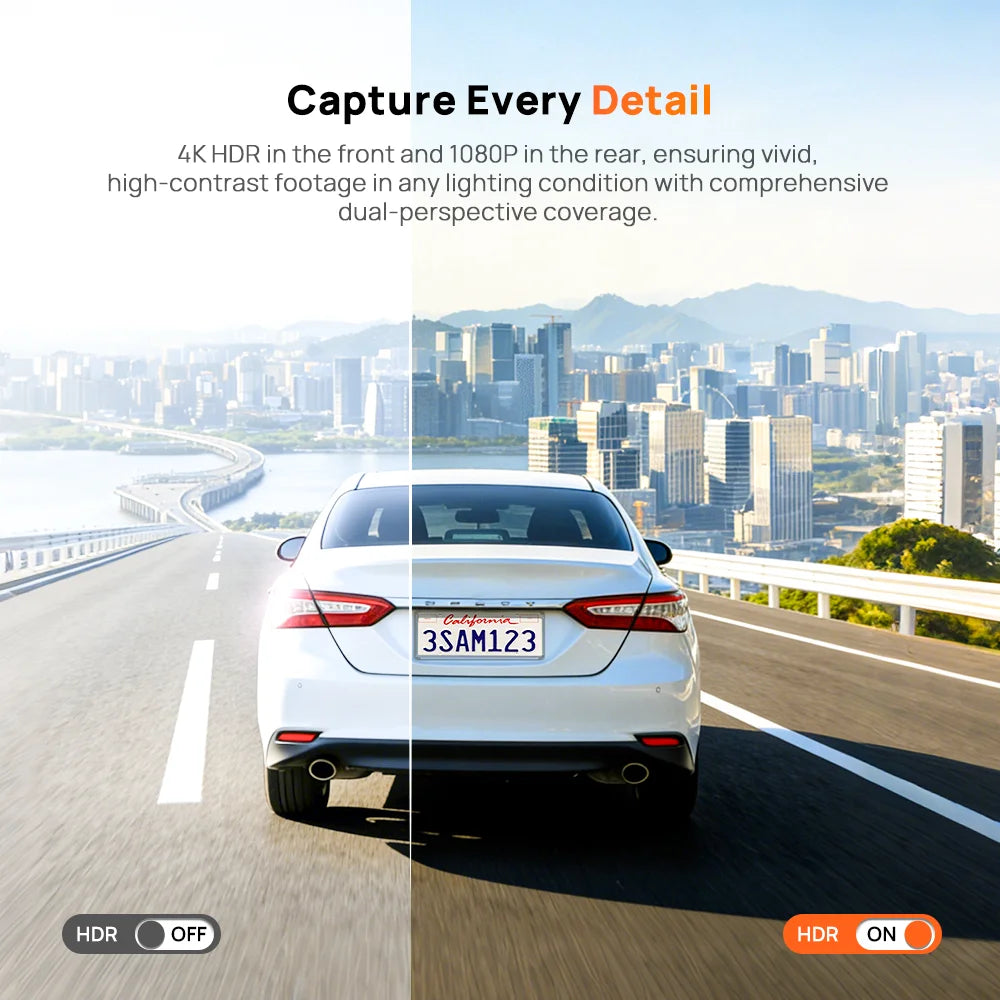 70mai Dash Cam A810 Lite 4K HDR + 1080P, Supercapacitor 4G LTE Remote Control Wi-Fi 6 GPS Voice Control Car DVR 70mai A810 Lite