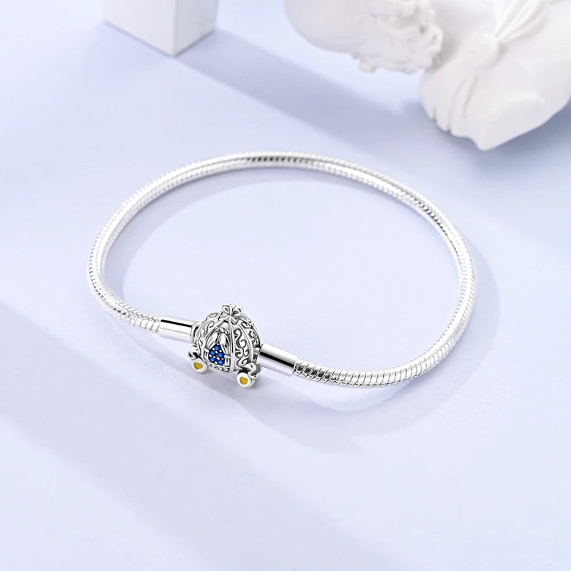 Original 925 Sterling Silver Bracelets 17-20CM Love Heart Flowers Butterfly Charms Beads Bracelet For Women Fashion Jewelry Gift